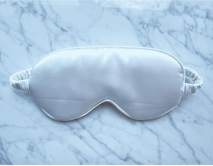 Silk Eye Mask for Sleeping - Satin Eye Cover with Silk Storage Bag White - Bloomnest