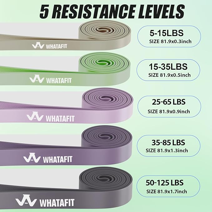 WHATAFIT Resistance Bands, Pull Up Assistance Bands, Exercise Bands, Workout Bands Set for Men and Women Home Fitness, Body Stretching, Strength Training, Physical Therapy - Bloomnest