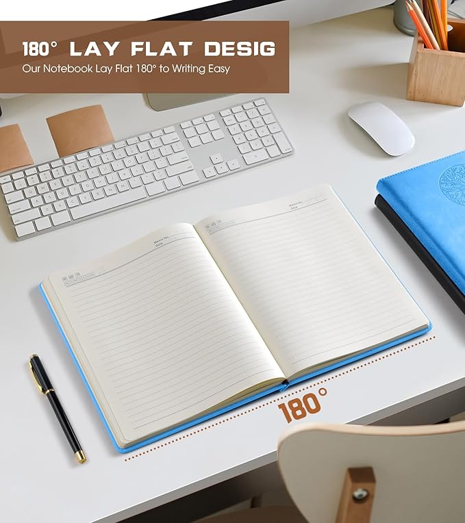 Lined Journal Notebook for Women Men,256 Pages B5 Large Hardcover Leather Journals for Writing,Travel,Business,Work & School,College Ruled Notebooks for Note Taking,Diary Notepad 7.8"×10.2" - Bloomnest