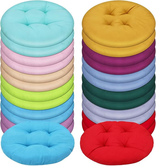 Tinideya 24 Pcs Round Floor Cushions Floor Pillows Meditation Seat Pillows Flexible Seating for Adults Kids, Chair Cushions for Classroom, Nursery, Living Room, Yoga(Small 11.8 Inch,Multi Color) - Bloomnest