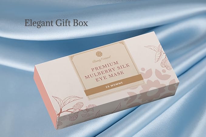 Premium 25 Momme Mulberry Silk Eye Mask for Sleeping (Frosty Blue) - Bloomnest