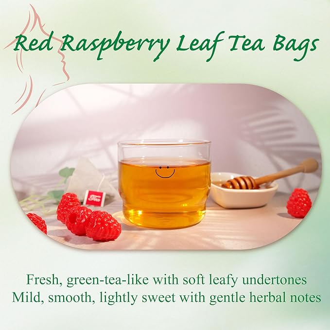 WT WEETEE Red Raspberry Leaf Tea Bags, 60 Count Corn Fibre, Pure Cut & Sifted Raspberry Leaves, No Sugar, No Caffeine, Natural Pregnancy Tea - Bloomnest