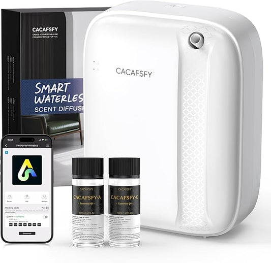 Waterless Essential Oil Diffuser,(2 * 50ml Fragrances Included) 3000 Sq.Ft Coverage 400 ml Large Capacity Hotel Scent Diffuser,Cold Air Tech, App & Button Control,Scent Diffusers for Home Large Room - Bloomnest
