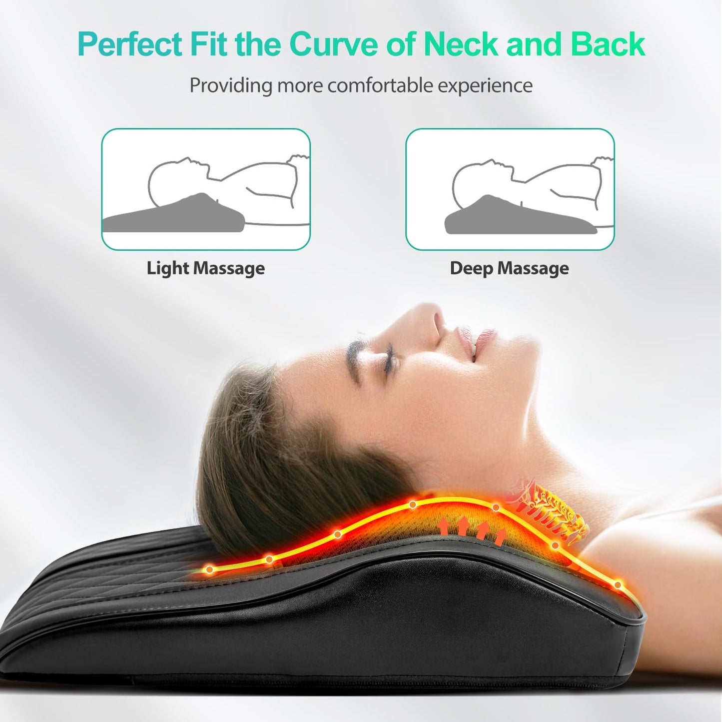 Back Massager for Back Pain Deep Tissue, Shiatsu Neck and Back Massager with Heat, 3D Kneading Massage Pillow for Shoulder, Leg, Gifts for Men,Women