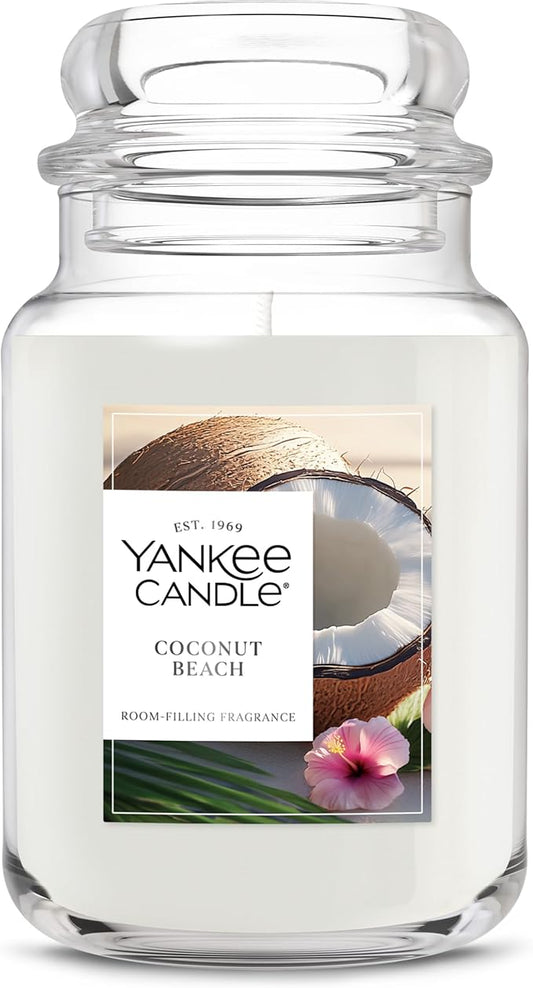 Yankee Candle Coconut Beach Scented Candle, 22oz Large Jar with up to 150 Hour Burn Time, Giftable, Birthdays - Bloomnest