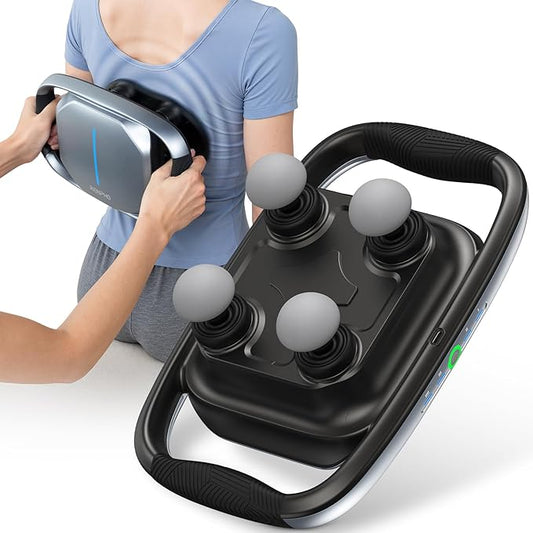 RENPHO Massage Gun Deep Tissue, Handheld Massager with Replaceable 4-Head and Plate, Muscle Percussion Massage Tool for Neck, Back, Leg, Gifts for Women Men, Quad - Bloomnest