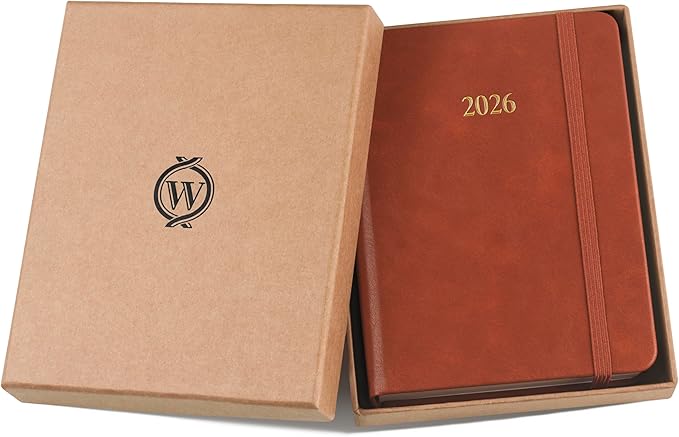 Wykeham's Executive 2026 Daily Journal Planner – US Public Holidays & Format – Customization Available (Brown, 6"×4.5") - Bloomnest