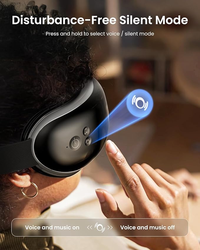 RENPHO Eyeris 1 Eye Massager with Heat, Eye Mask for Migraine, Smart Sleep Mask for Dry Eyes Relax, Reduce Strain Massage Equipment for Mom Dad Women Men Her Him - Bloomnest