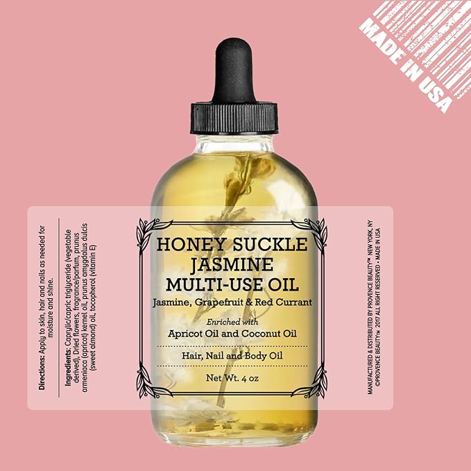 BEAUTE DE PROVENCE Multi-Use Face, Body & Hair Oil - Hydrates Skin, Restores Shine - With Apricot, Coconut Oil & Vitamin E - 4 Fl Oz - Bloomnest