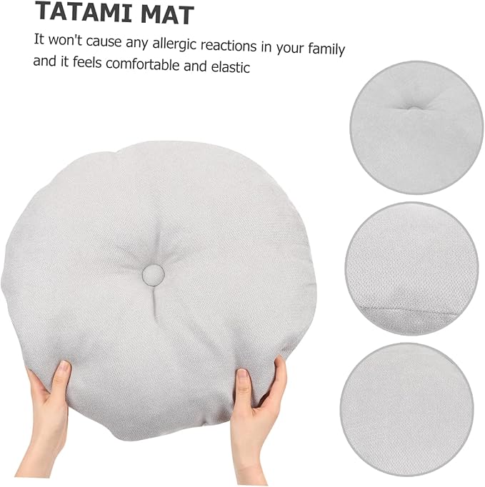 Large Grey Meditation Cushion for Comfortable Floor Seating Traditional Japanese Zafu Pillow for Yoga and Relaxation Tatami Mat Sturdy Cover - Bloomnest