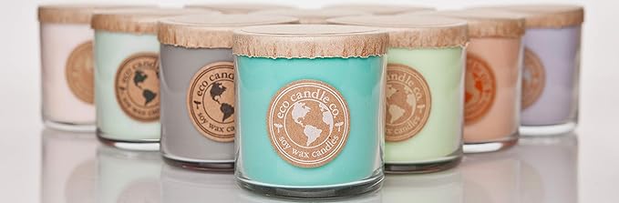 ECO CANDLE CO. Recycled Candle, Grass Stain, 6 oz. - Scents of Fresh Cut Grass - 100% Soy Wax, No Lead, Kraft Paper Label & Lid, Hand Poured, Phthalate Free, Midwest Grown Soybeans - Bloomnest