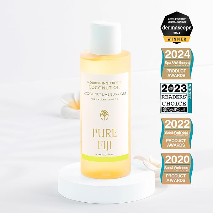PURE FIJI Nourishing Exotic Coconut Body Oil, Coconut Lime Blossom (7.7 fl oz/230ml) - Bloomnest