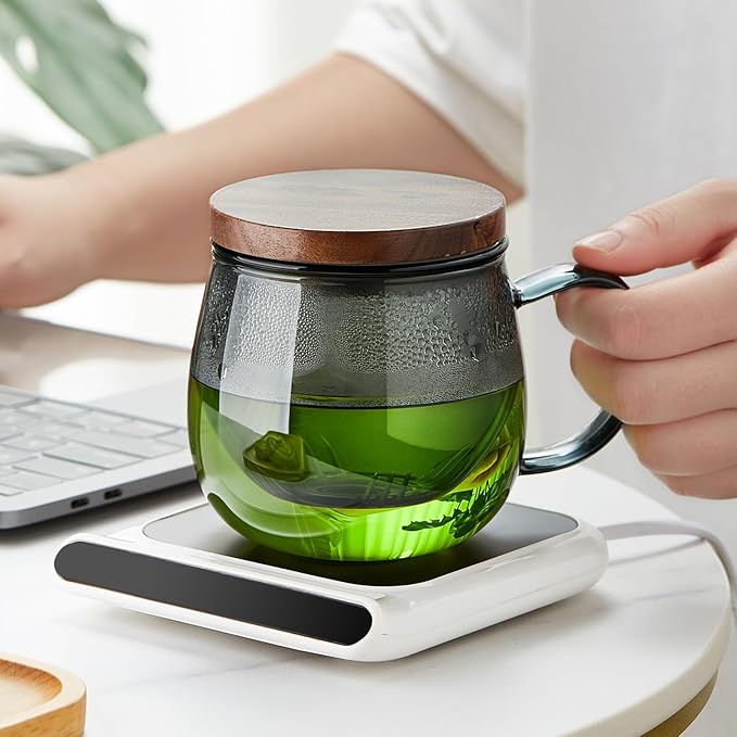 17 OZ Glass Tea Cup with Infuser and Lid, 500 ML Large Borosilicate Teacup, Clear Mug for Loose Leaf Tea, Blooming Tea, Tea Bags - Perfect Christmas or Birthday Gift for Women - Bloomnest