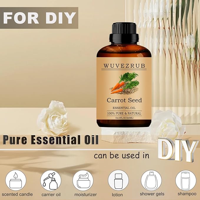 Carrot Seed Essential Oils, 240ML 100% Pure and Natural Essential Oil for Aromatherapy Diffuser - Carrot Seed /8 Fl Oz - Bloomnest