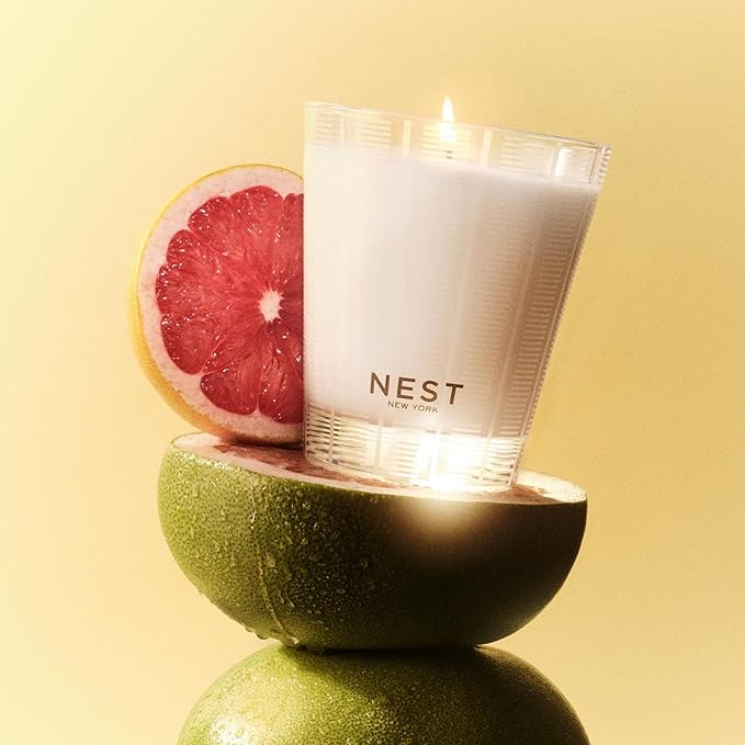 NEST New York Scented Classic Candle, Grapefruit - 8.1 oz - Up to 60-Hour Burn Time - Reusable Glass Vessel - Bloomnest