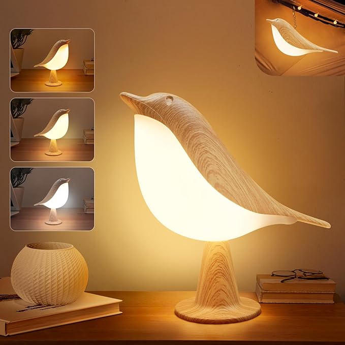 VViN 2 in 1 Small Desk Lamp, Bird Cordless Table Lamp with 3 Color Temperature Dimmer and Touch Sensor - Rechargeable Battery Night Light for Kids, Bedroom, Bedside, and Outdoor Use - Bloomnest