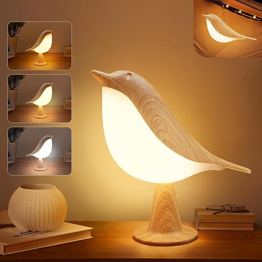 VViN 2 in 1 Small Desk Lamp, Bird Cordless Table Lamp with 3 Color Temperature Dimmer and Touch Sensor - Rechargeable Battery Night Light for Kids, Bedroom, Bedside, and Outdoor Use - Bloomnest