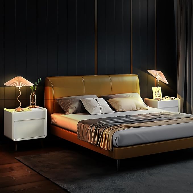 Gold Pleated Small Table Lamp, Brass Modern Bedside Table Lamp for Bedroom, Mini Pleated Lamp Shape, MCM Table Lamp Bedroom Bow Lamps for Nightstand - Bloomnest