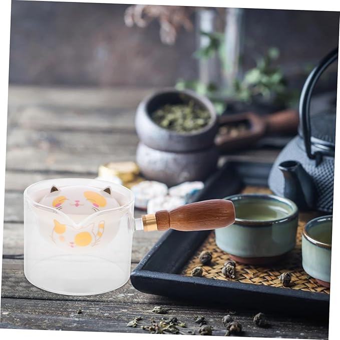 Rotatory Ceramic Teapot with Anti-scald Wooden Handle Small Capacity Household Teakettle for Home and Office Use Comfortable Grip Side Handle Water Pot for Easy Pouring and - Bloomnest