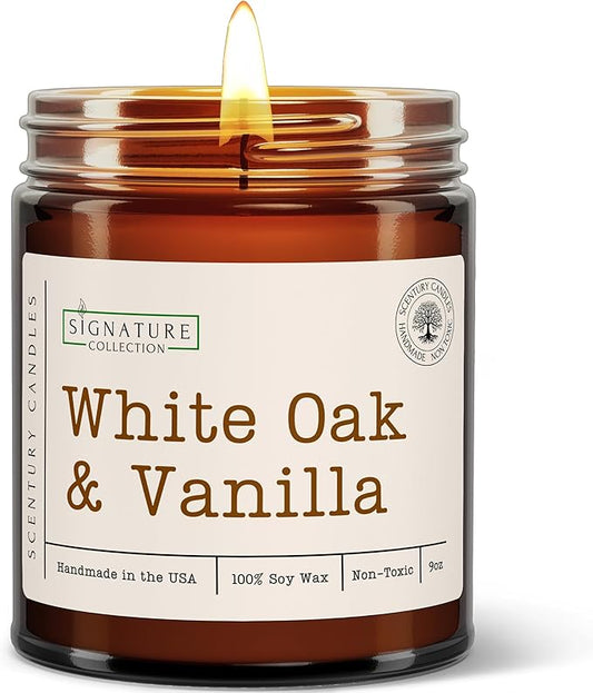 White Oak Vanilla Scented Candle, Many Scents to Choose from, All Natural Non-Toxic Soy Wax, Handmade in The USA (White Oak & Vanilla) - Bloomnest