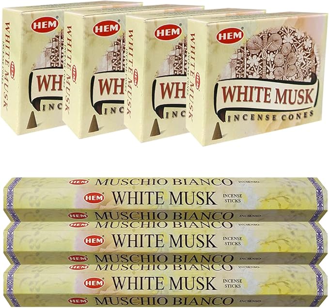 TRUMIRI White Musk Incense Sticks and Cone Incense Holder Variety Pack Bundle TRUMIRI