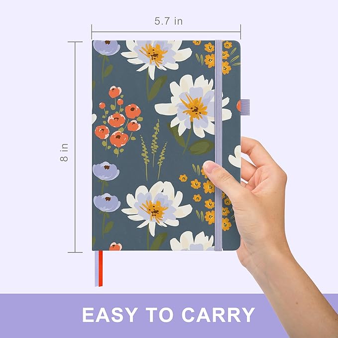 &And Per Se Lined Journal Notebook, 160 Pages, A5 5.7 x 8 inches College Ruled Thick Paper Notebook Journals for Writing, Hardcover Notebooks for Women Men Office School (Garden Flowers) - Bloomnest
