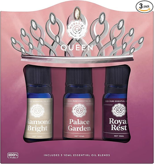 Woolzies Queen Essential Oil Set of 3 | Includes Diamond Bright, Palace Garden, & Royal Reset | Therapeutic Grade Aromatherapy Oils for Diffuser, Massage, or Topical Use | 10 ML - Bloomnest