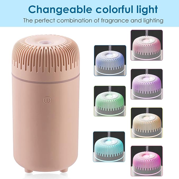Car Diffuser Humidifier USB Aromatherapy Essential Oil Air Freshener USB Cool Mist Mini Portable Diffuser for Car Home Office Bedroom (Pink) - Bloomnest