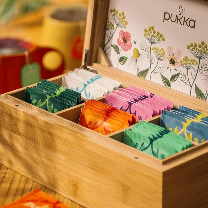 Pukka Limited Edition Discovery Chest, Premium Selection of Infused Organic Teas, Comes in Gift Ready Bamboo Box, Exquisite Herbal Teabag Assortment, Ideal for Tea & Infusion Lovers, 42 Assorted Bags - Bloomnest