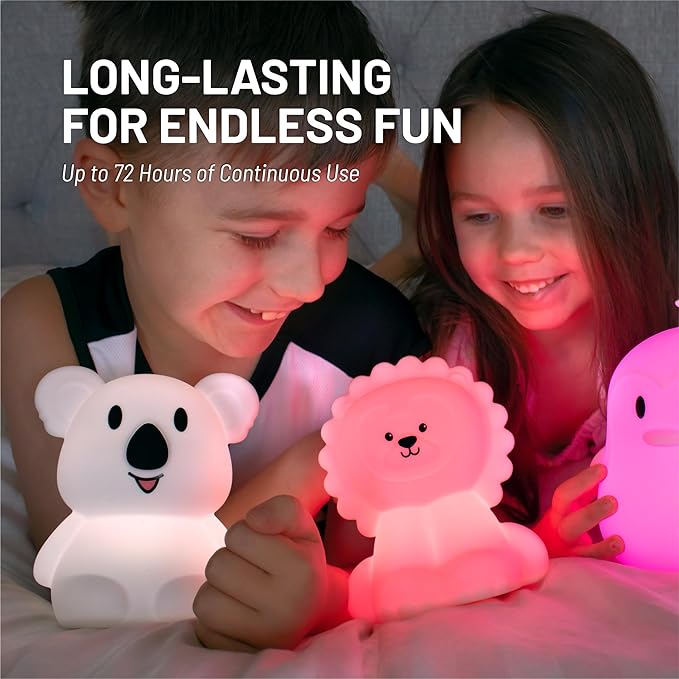 LumiPets Keith the Koala Squishy Night Light for Kids | Silicone Lamp with Tap & Remote Control | Rechargeable, 9 Color Changing Animal Night Light for Boys & Girls | Portable Nightlight With USB Cord - Bloomnest