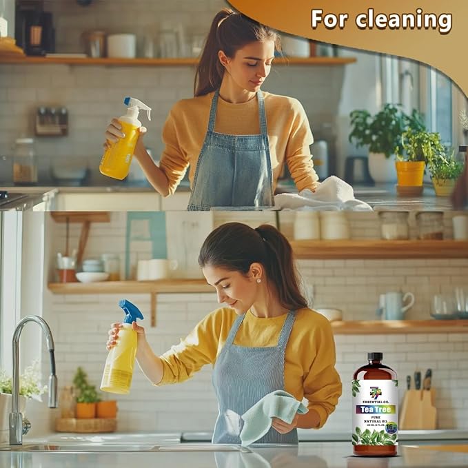 Tea Tree Essential Oil (16 oz/480 ml) — Tea Tree Oils for Aromatherapy, diffusers, humidifiers, Home fragrances, DIY Skin Care, Soap Making, DIY Candle, Yoga, and Meditation - Bloomnest