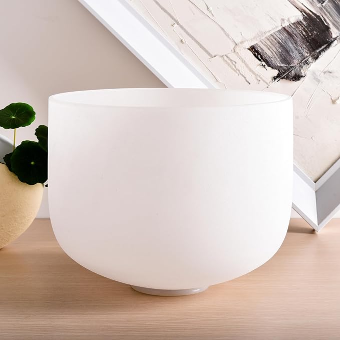 TOPFUND 741 Hz Solfeggio Crystal Singing Bowl 8 inch with Heavy Duty Carrying Case and Suede Mallet - Bloomnest
