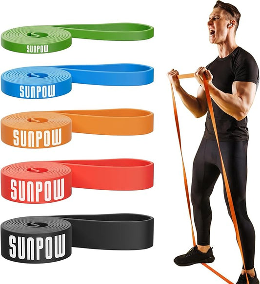 SUNPOW Pull Up Assistance Bands, Resistance Bands Set of 5 for Working Out, Pull Up Bands, Exercise Bands for Muscle Training, Stretching, Yoga, Physical Therapy for Men Women - Bloomnest