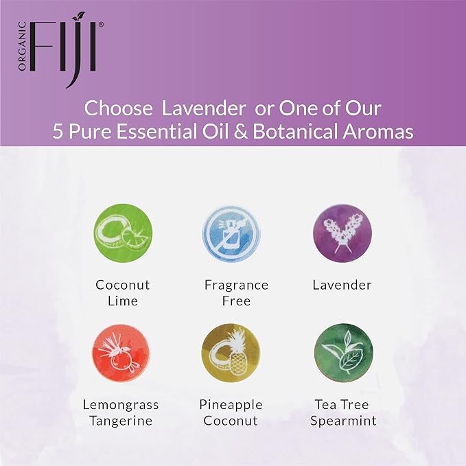 Organic Fiji Raw Cold Pressed Coconut Oil for Hair, Skin, Face & Body | Relaxing Massage Oil | Lavender,12 oz for Women Men & Baby - Bloomnest