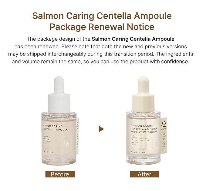 HEVEBLUE Salmon Caring Centella Ampoule - Salmon PDRN, Salmon Egg Extract, Centella, Madecassoside, Calming, Soothing, Restore and Rejuvenate, Sensitive Skin, Korean Skincare - Bloomnest