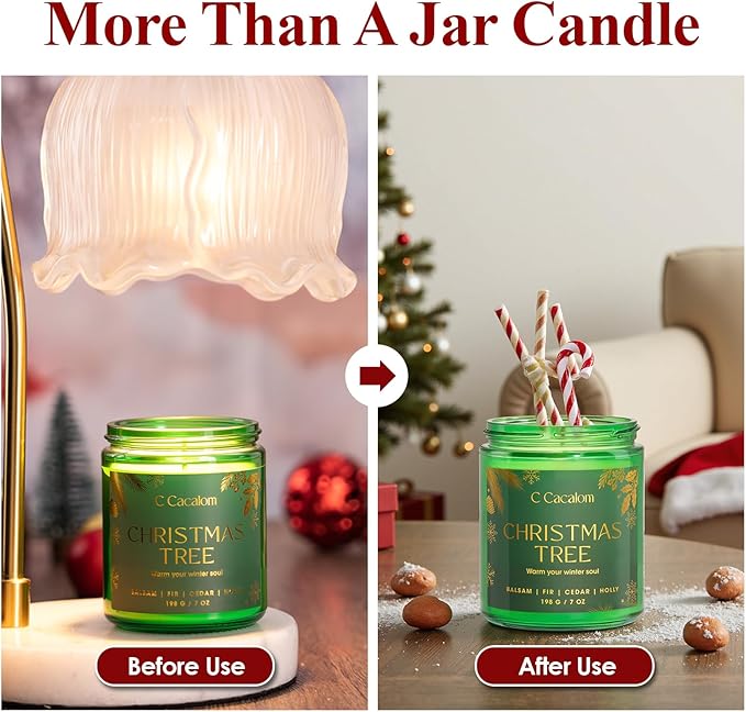 4Pack/28oz Christmas Soy Candles Gift Set Non-Toxic Aromatherapy Scented Holiday Candles for Chritmas Gifts Home Decor, Luxury Vinilla/Apple/Eucalyptus/Rose Jar Candle, Winter Candle Set for Women Men - Bloomnest