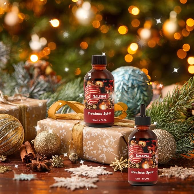 SALKING Christmas Spirit Fragrance Oil, 120ml (4 Fl Oz) Premium Essential Oils for Diffuser, Candle Scents for Candle Making, Soap Making Supplies, Diffuser Oil Scents, Holiday Gifts - Bloomnest