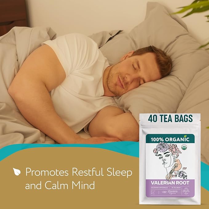 Valerian Root Tea Organic (40 Tea Bags) - Valerian Tea, Valerian Root Herb – Calming Herbal Infusion for Sleep, Healthy Stress Response - Bloomnest