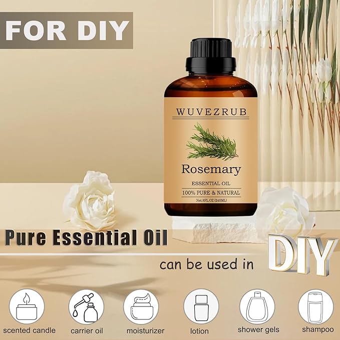 Rosemary Essential Oils, 240ML Pure and Natural Essential Oil for Aromatherapy Diffuser - Rosemary /8 Fl Oz - Bloomnest