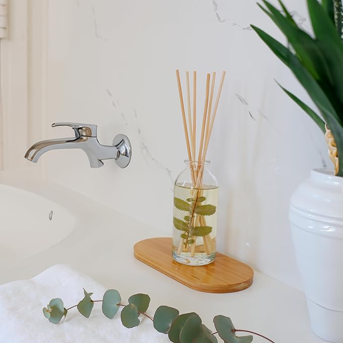 Urban Naturals Lavender Sandalwood Essential Oil Reed Diffuser Set with Natural Bamboo Reeds Sticks | Aromatic Lavender, Golden Amber & Woods | Vegan. Made in The USA