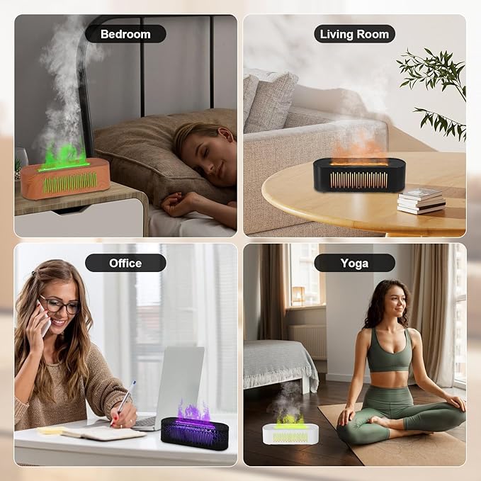 Volcano Humidifier Flame Fire Diffuser: 260ml Super Quiet Essential Oil Diffuser 7 Colors Changed Flame Light Spray Aromatherapy Humidifier 2/4/6H Timer Auto Shut Off for Bedroom,Gift (White) MINGPINHUIUSFeatured