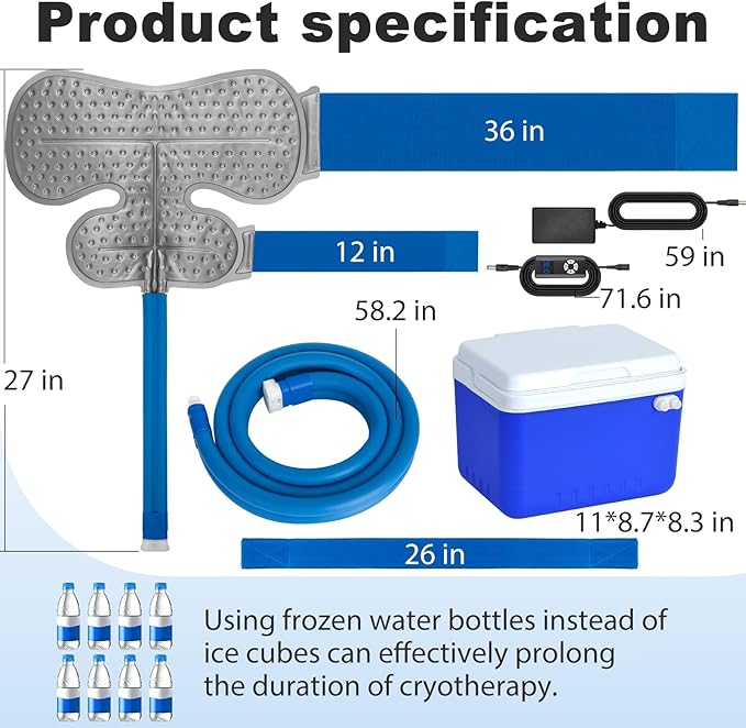 Ice Machine for Shoulder After Surgery, Shoulder Rotator Cuff Cold Therapy Machine Compression Pad Cryotherapy Machine for Post-Surgery Care, Ice Therapy System for Knee, Elbow, Joint (6-Quart) - Bloomnest