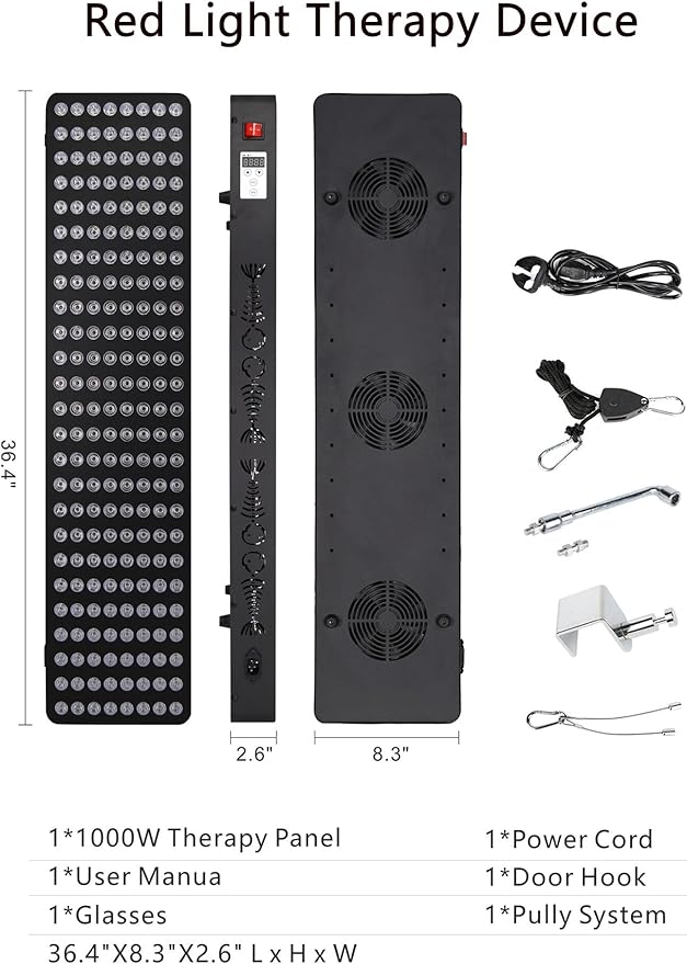 Red Light Therapy for Body Face,Extra Large Infrared Red Light Therapy Panel Full Body for Pain Relief,LED 660nm Red Light Panel & 850nm Near-Infrared Therapy Device (200 LEDs - 1000W) SUPERSRED