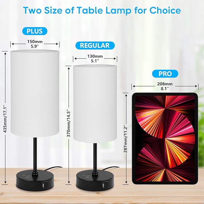 Unicozin 17Inch Table Lamp, 3 CCT 3000K/4500K/6500K & RGB Color Changing, Stepless Dimmable Bedside Lamp for Reading, Ambience Nightstand Light for Home Decor Party, White Shade - Bloomnest