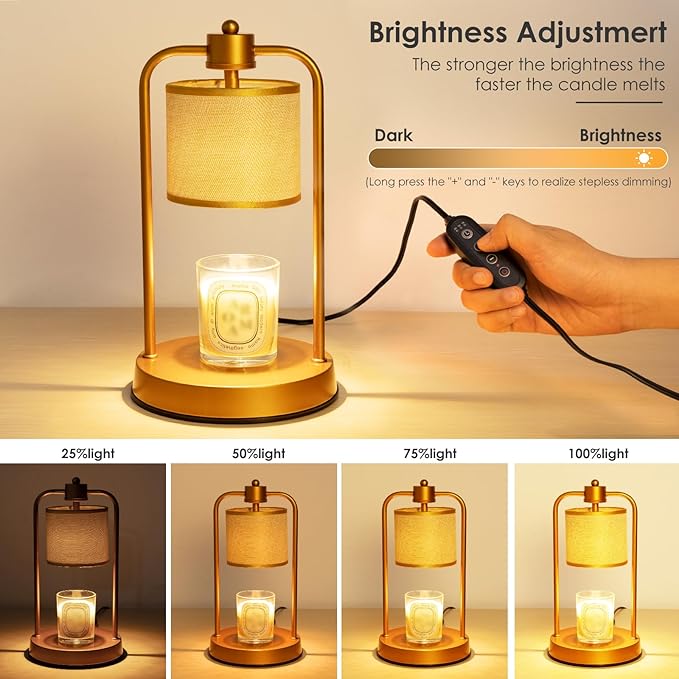 Candle Warmer Lamp Electric with Timer: Wax Melts for Warmer Yankee Candles Large - Dimmable Candle Warmer for Birthday Christmas Gift Bedroom Home Decor - Bloomnest