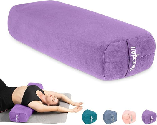 Yes4All Triple-Layer Sponge Yoga Bolster Pillow for Restorative Yoga & Meditation - Versatile Yoga Support Pillow, Balance & Poses Modification - Bloomnest
