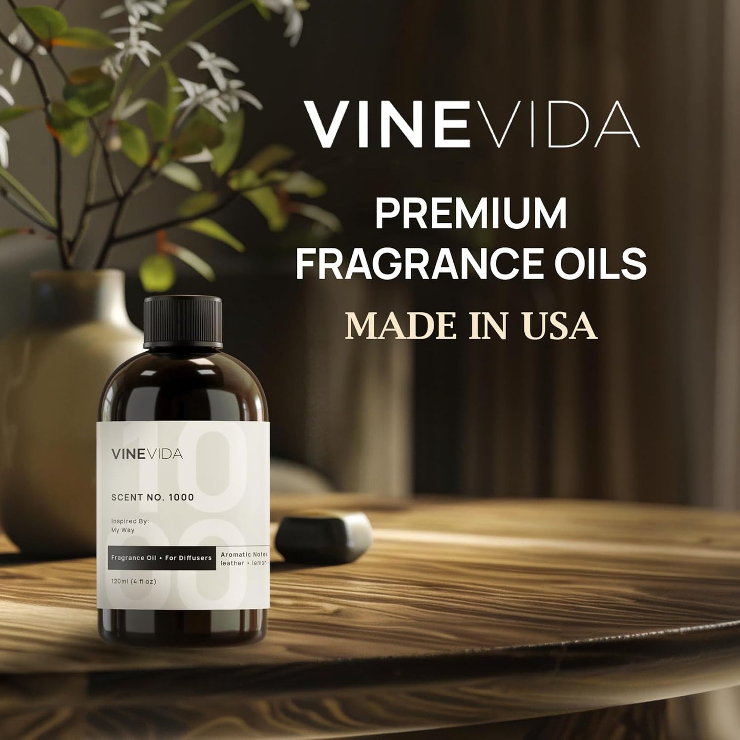 VINEVIDA [4 Fl Oz] Ocean Rain Fragrance Oil for Cold Air Diffusers, Essential Oils for Diffuser Oil Refill & Air Freshener Room Spray