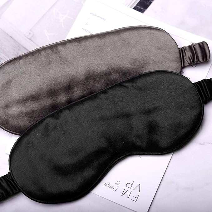 Silk Sleep Mask Light Blocking Luxury 100% Mulberry 19mm Silk Eye Mask Eye Cover Blindfold Ultra Soft Light & Comfy Anti Aging Skin Care with Travel Bag Gift Package - Bloomnest