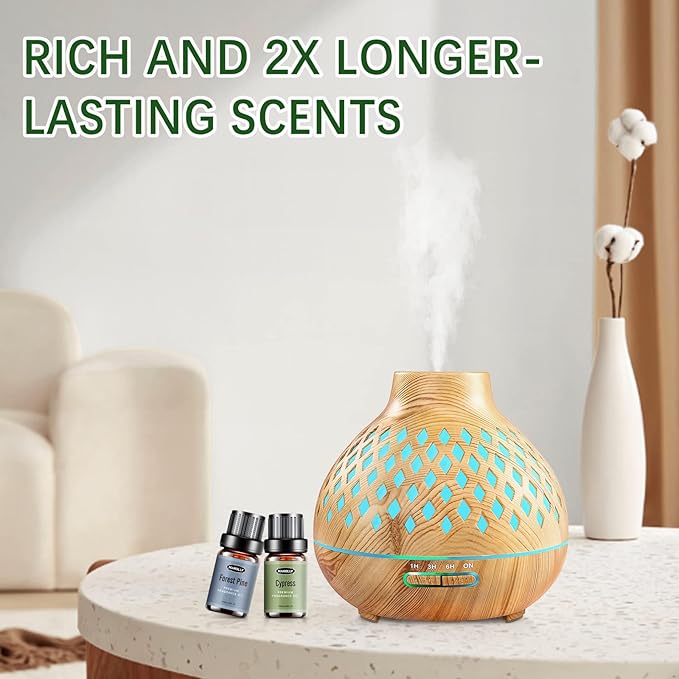 Woody Essential Oils Set, Woody Scents Fragrance Oil Aromatherapy Essential Oils Kit for Diffuser (6x10ML) - Sandalwood, Cedarwood, Teakwood, Agarwood, Cypress, Forest Pine Aromatherapy Oils - Bloomnest