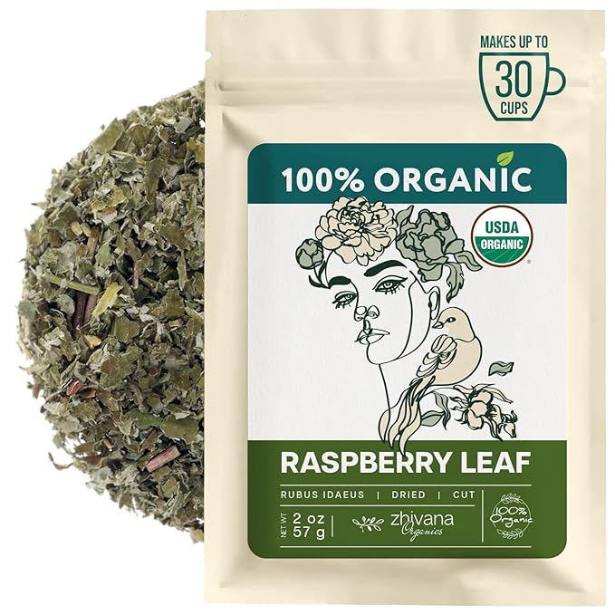 Red Raspberry Leaf Tea Organic – Loose Raspberry Leaves for PMS Symptom Relief, Healthy Women's Cycle, and Reproductive Health – 2 Ounces - Bloomnest